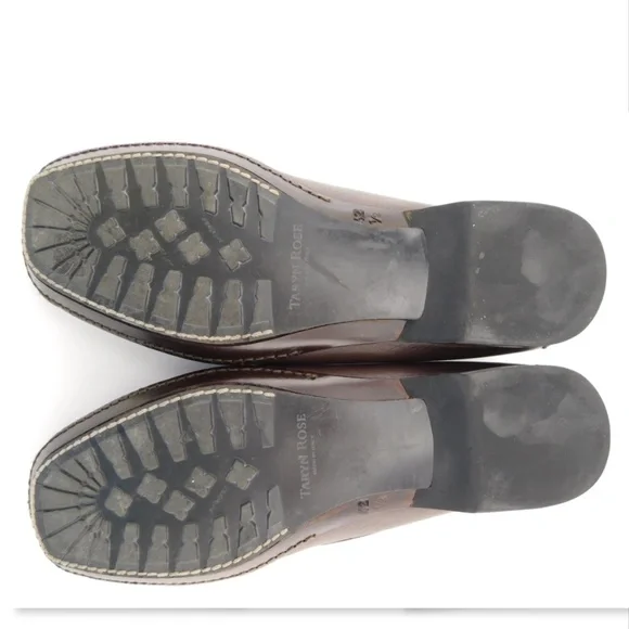 TARYN ROSE Brown Leather Slip On Penny Loafer Flats 42.5